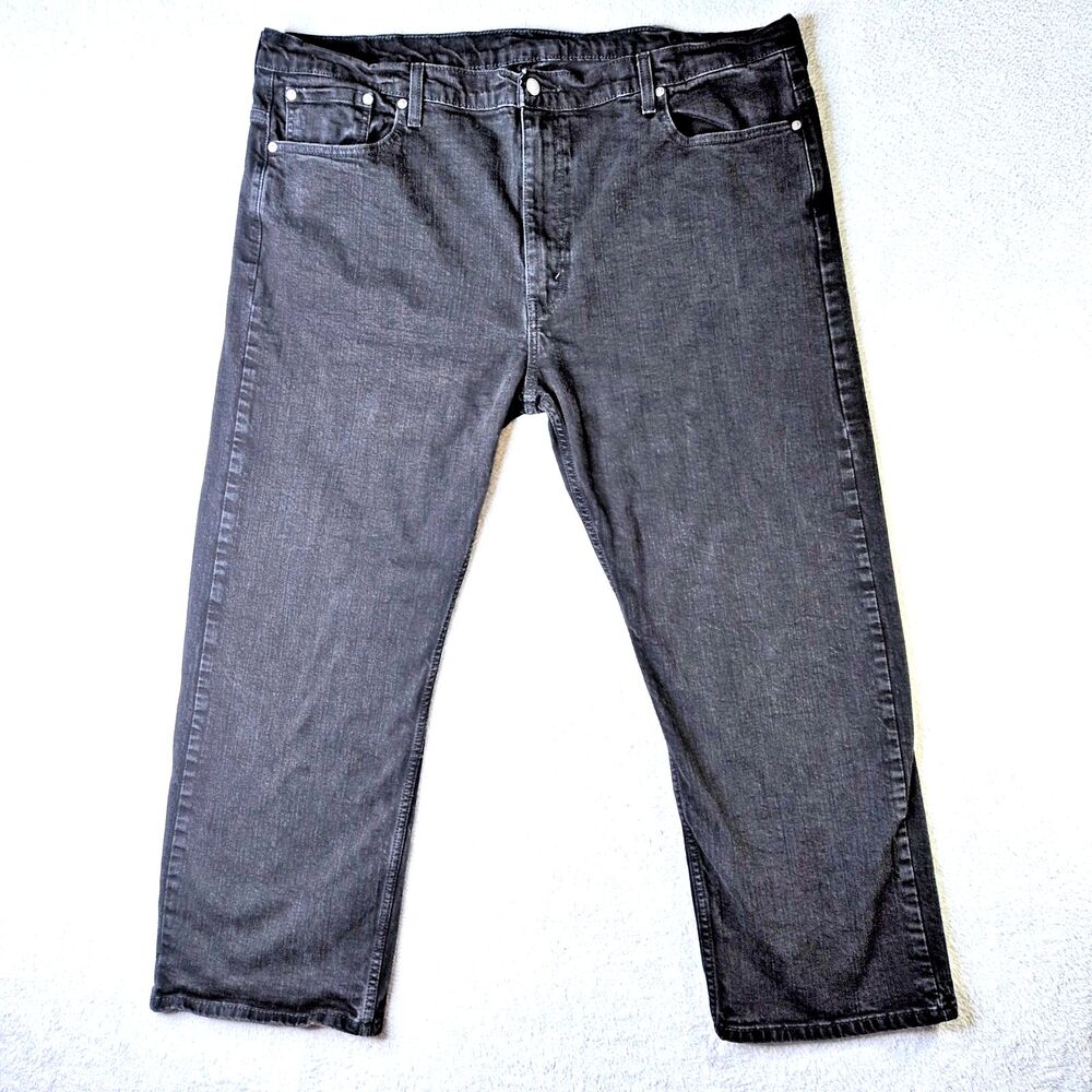 Levi's 569 Men Jeans Straight Leg Relaxed Black Medium Wash 44x30 Red Tab